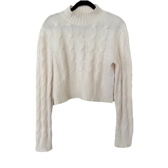 Le Kasha 1918 Organic Cashmere Cable Knit Sweater Ivory Women’s M Medium Cropped - Picture 1 of 6